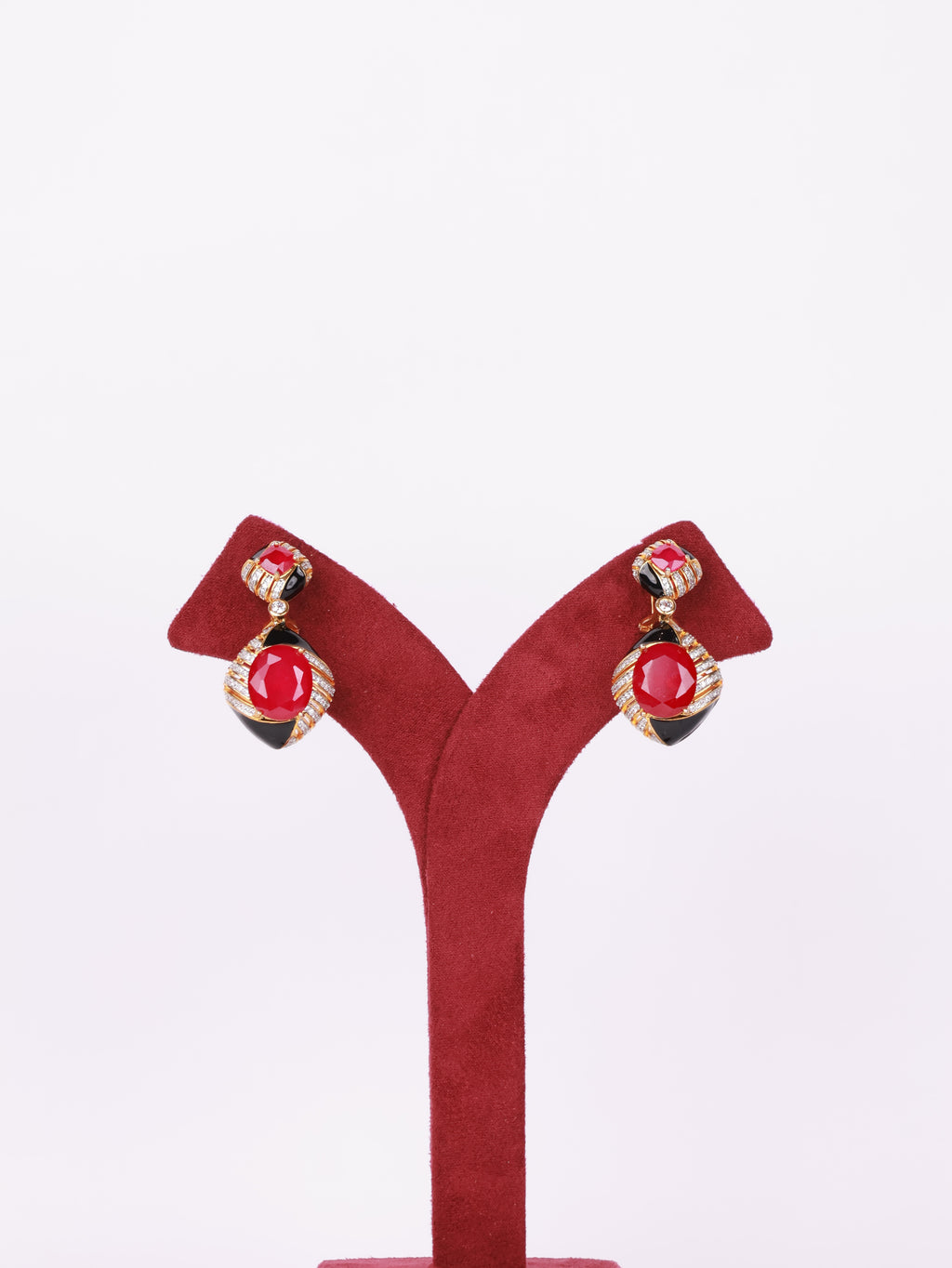 Crimson Luxe Drop Earrings
