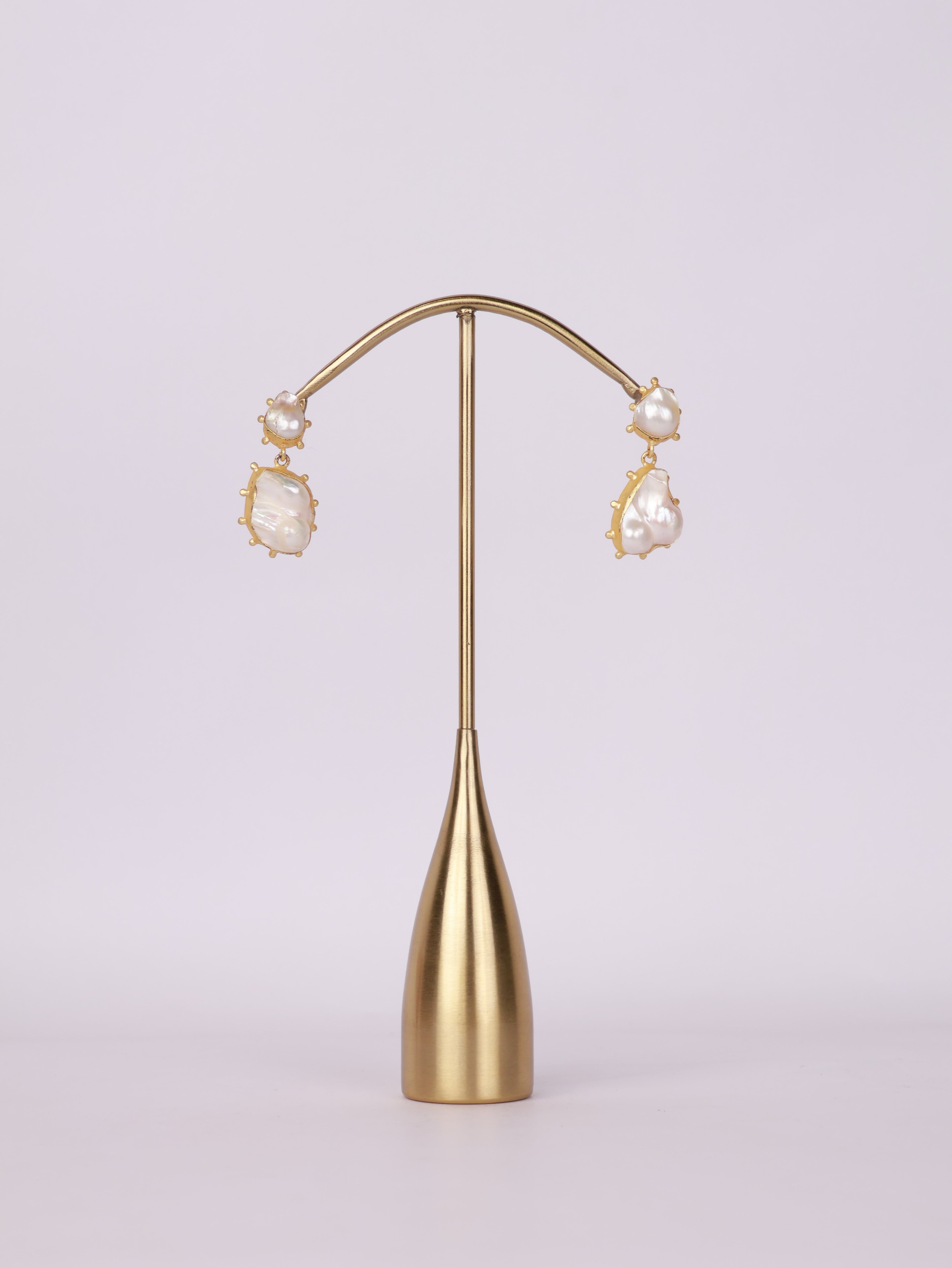 Baroque Pearl Statement Drop Earrings