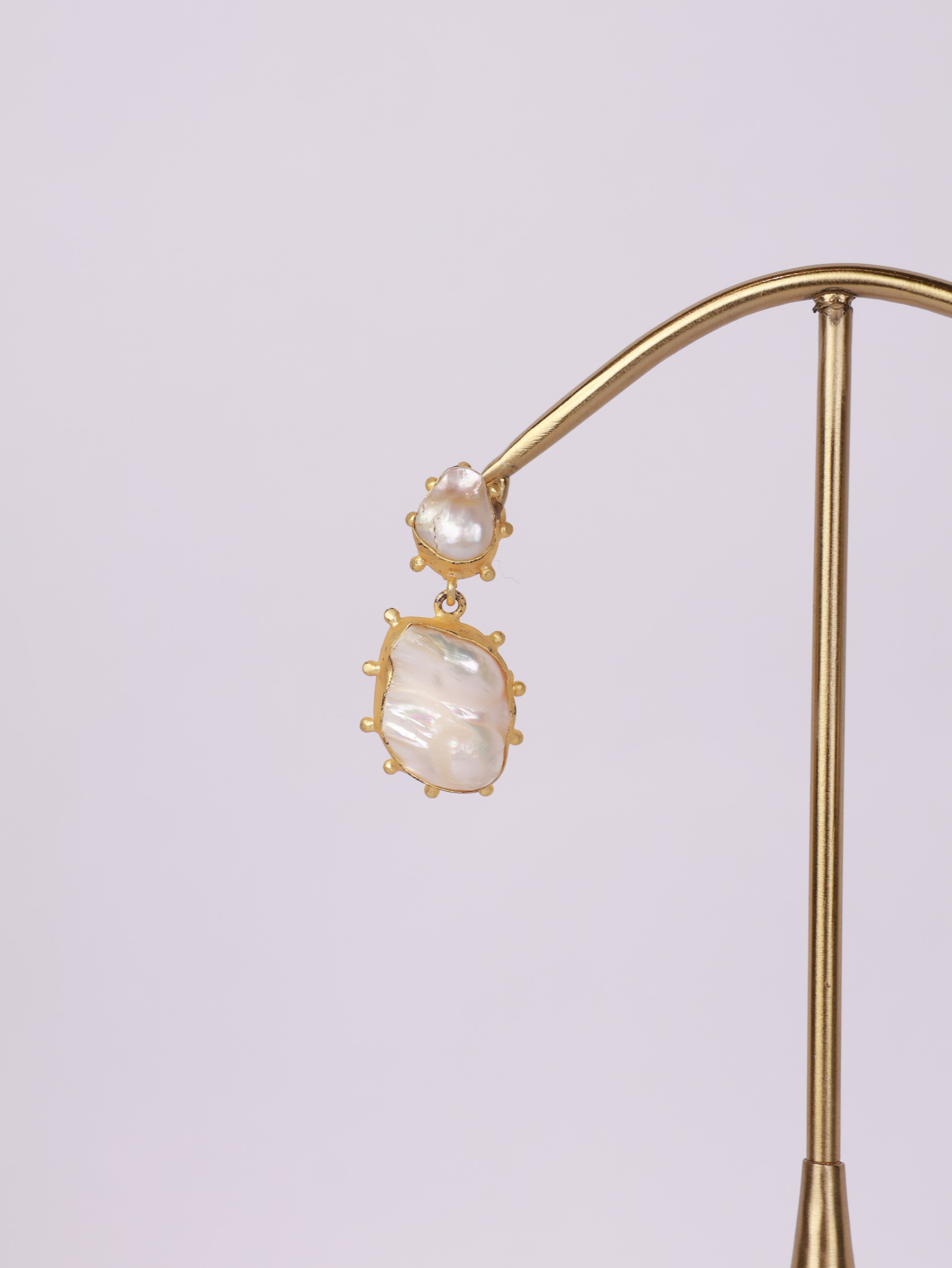 Baroque Pearl Statement Drop Earrings