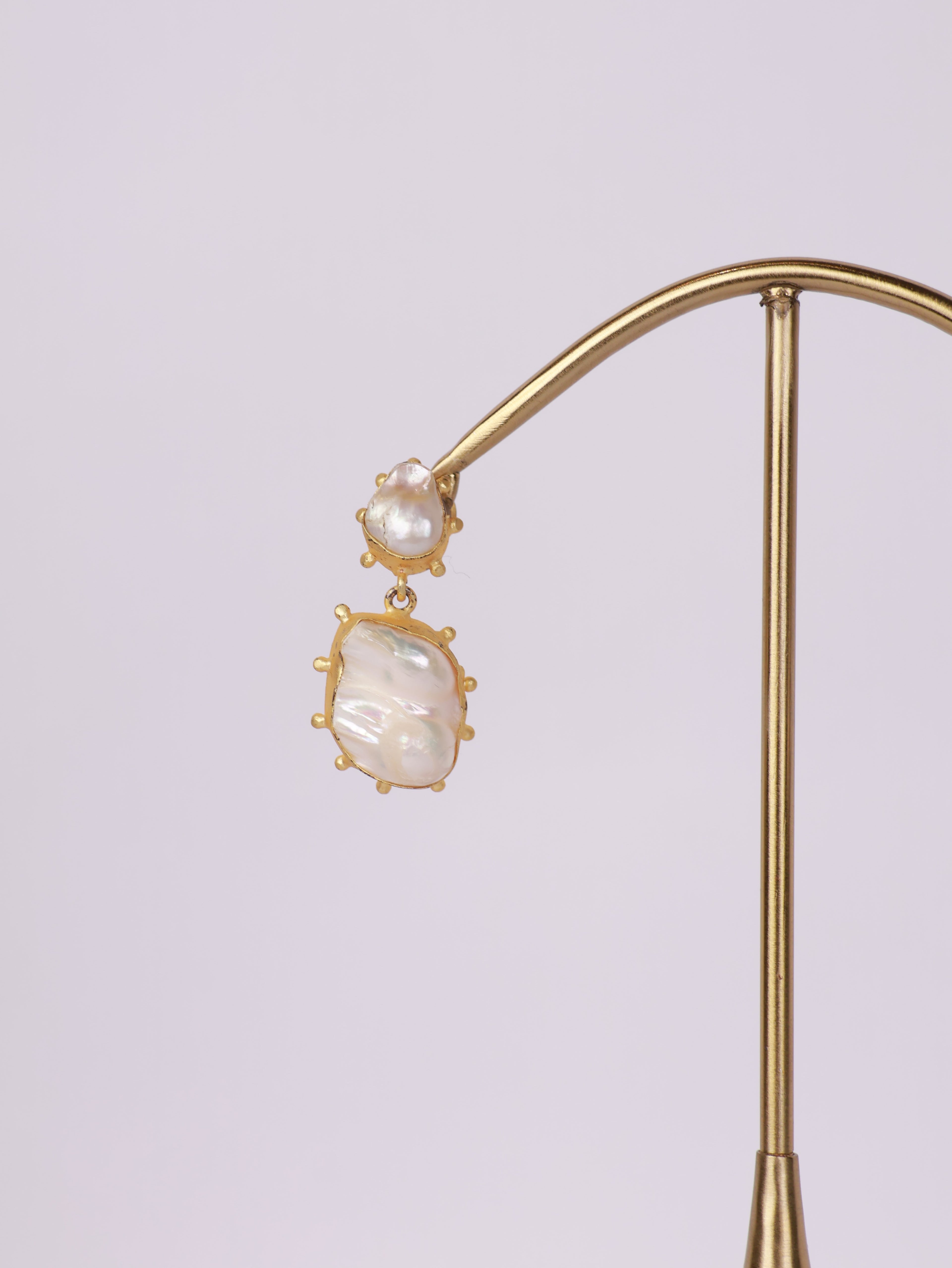 Baroque Pearl Statement Drop Earrings