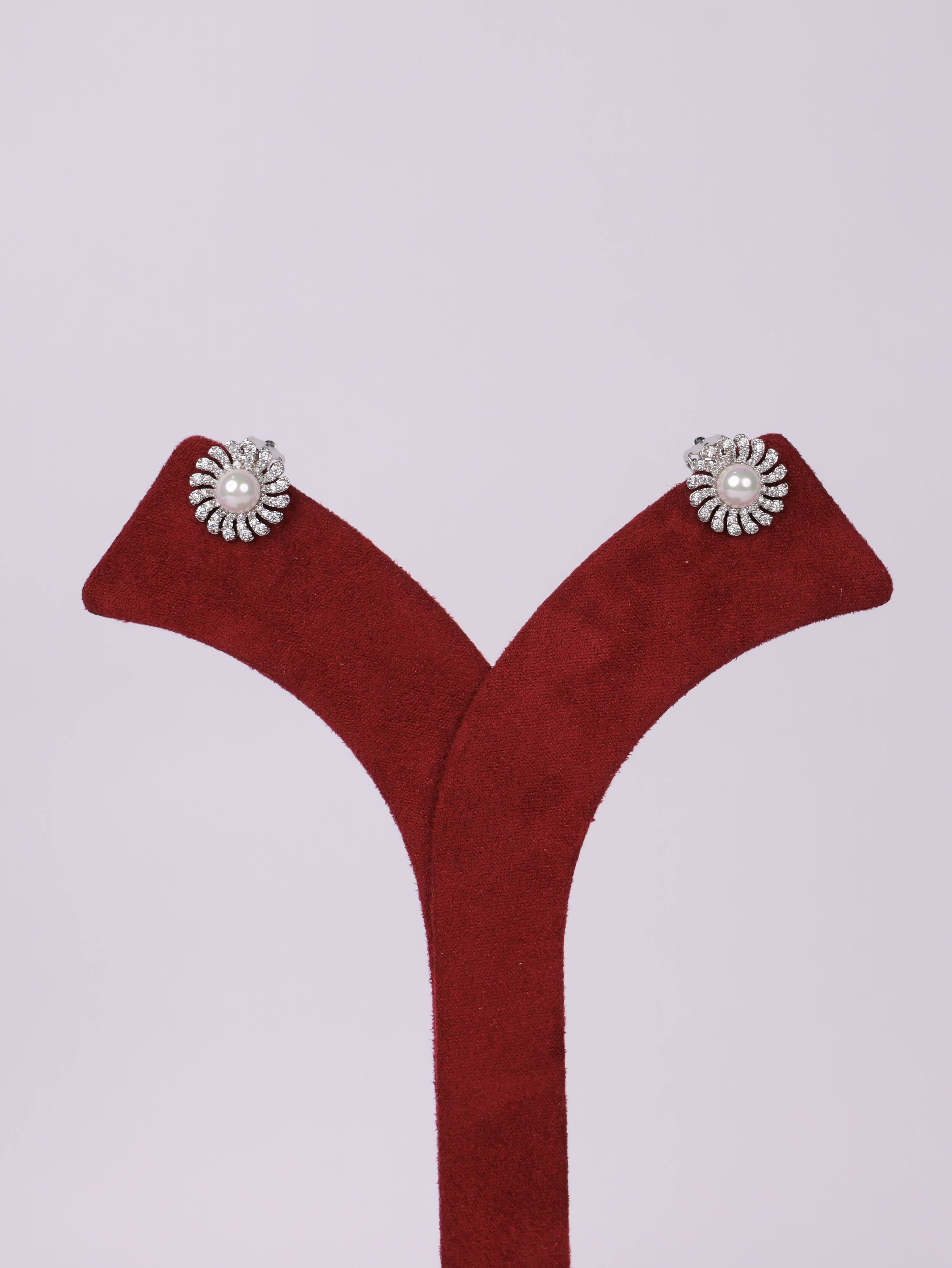 Pearl Sunburst Stud Earrings