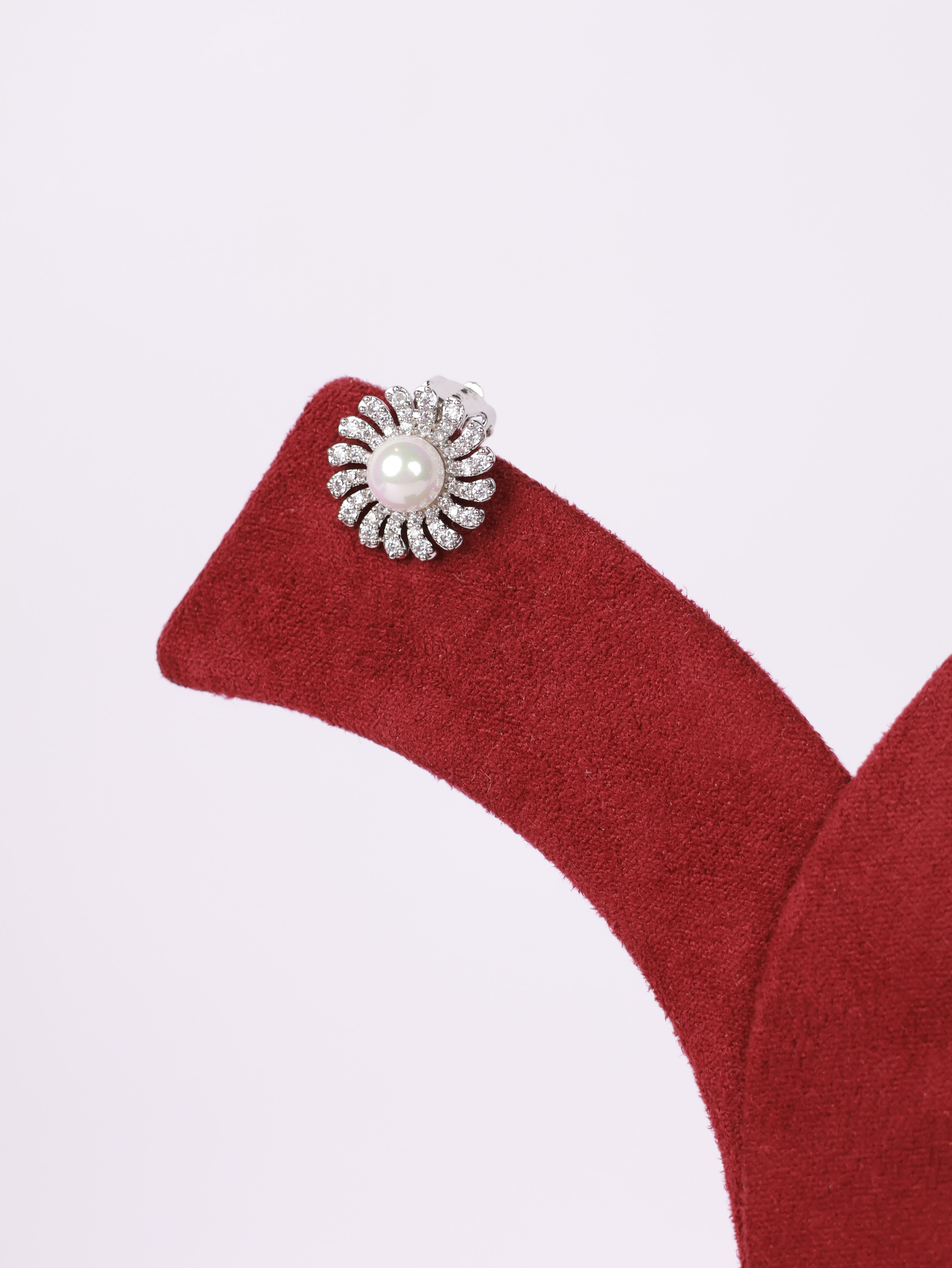 Pearl Sunburst Stud Earrings