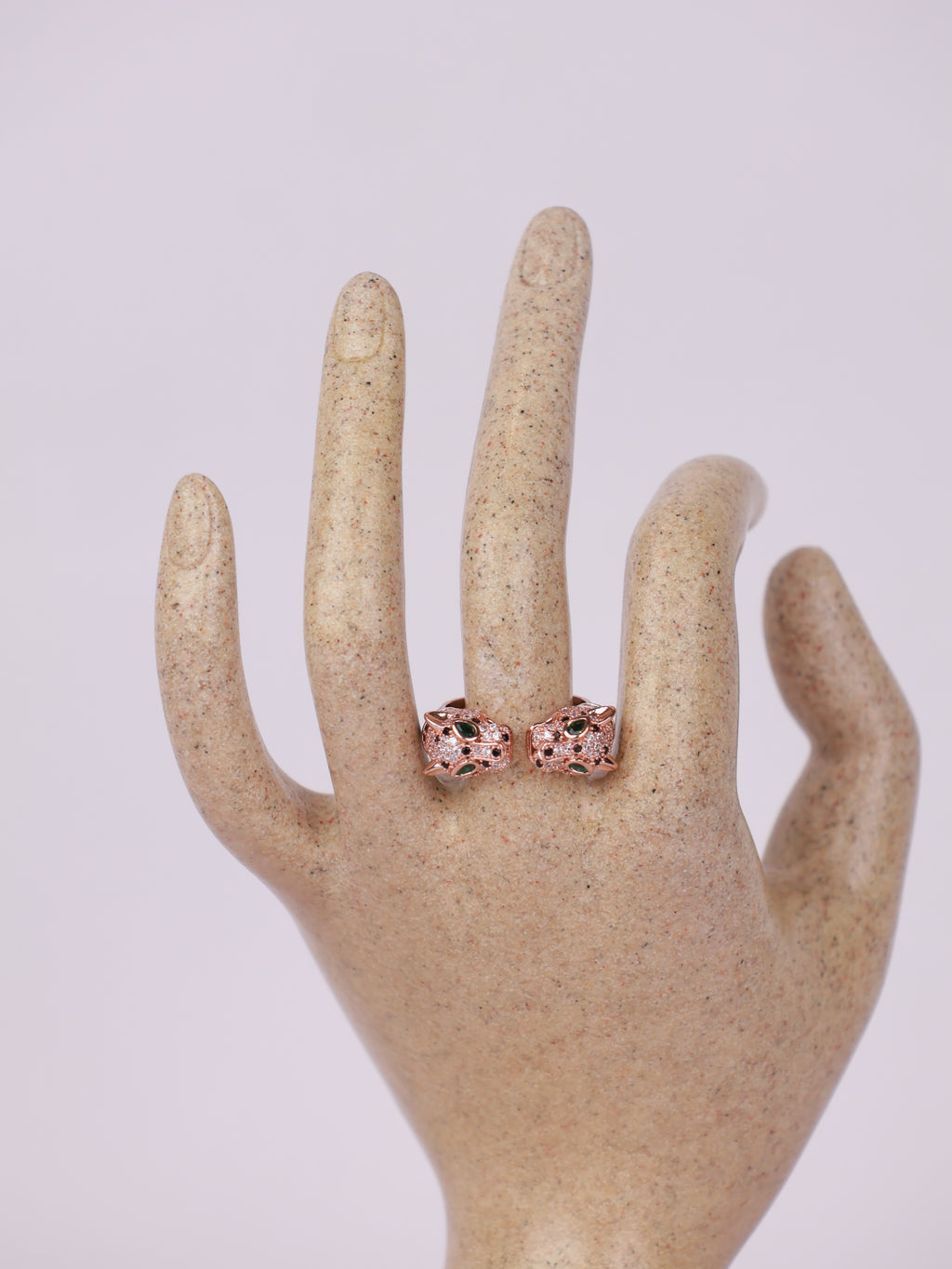 Rose Gold Panther Bypass Ring