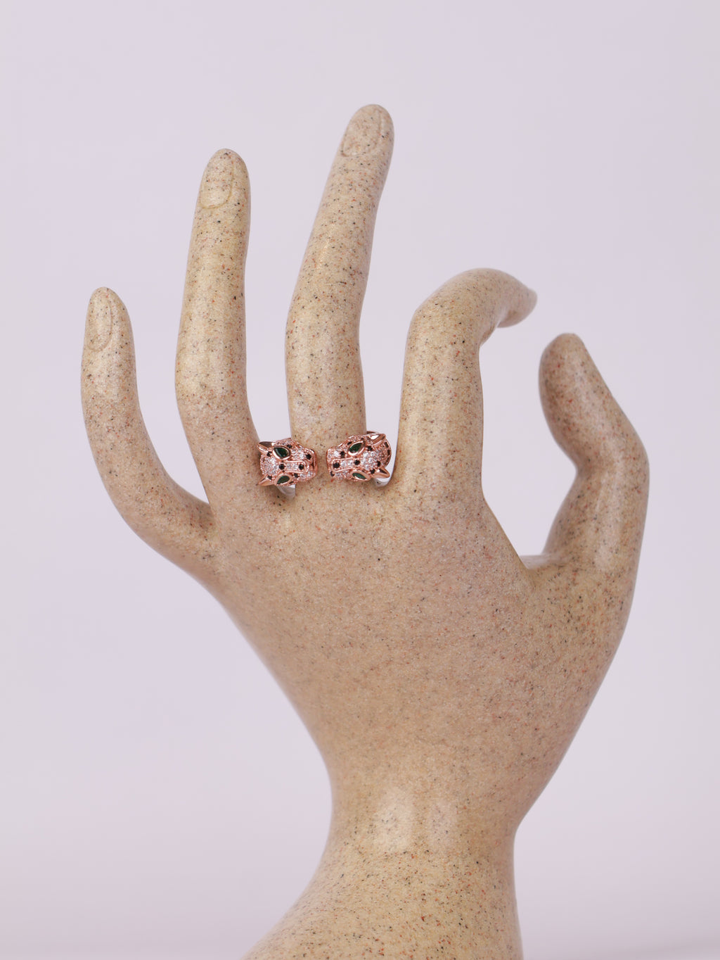 Rose Gold Panther Bypass Ring