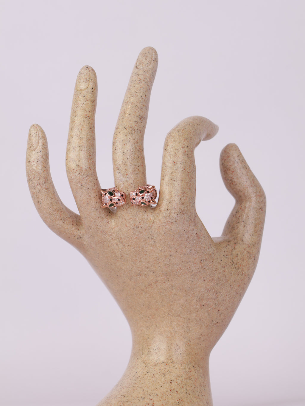 Rose Gold Panther Bypass Ring