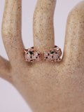 Rose Gold Panther Crystal Ring