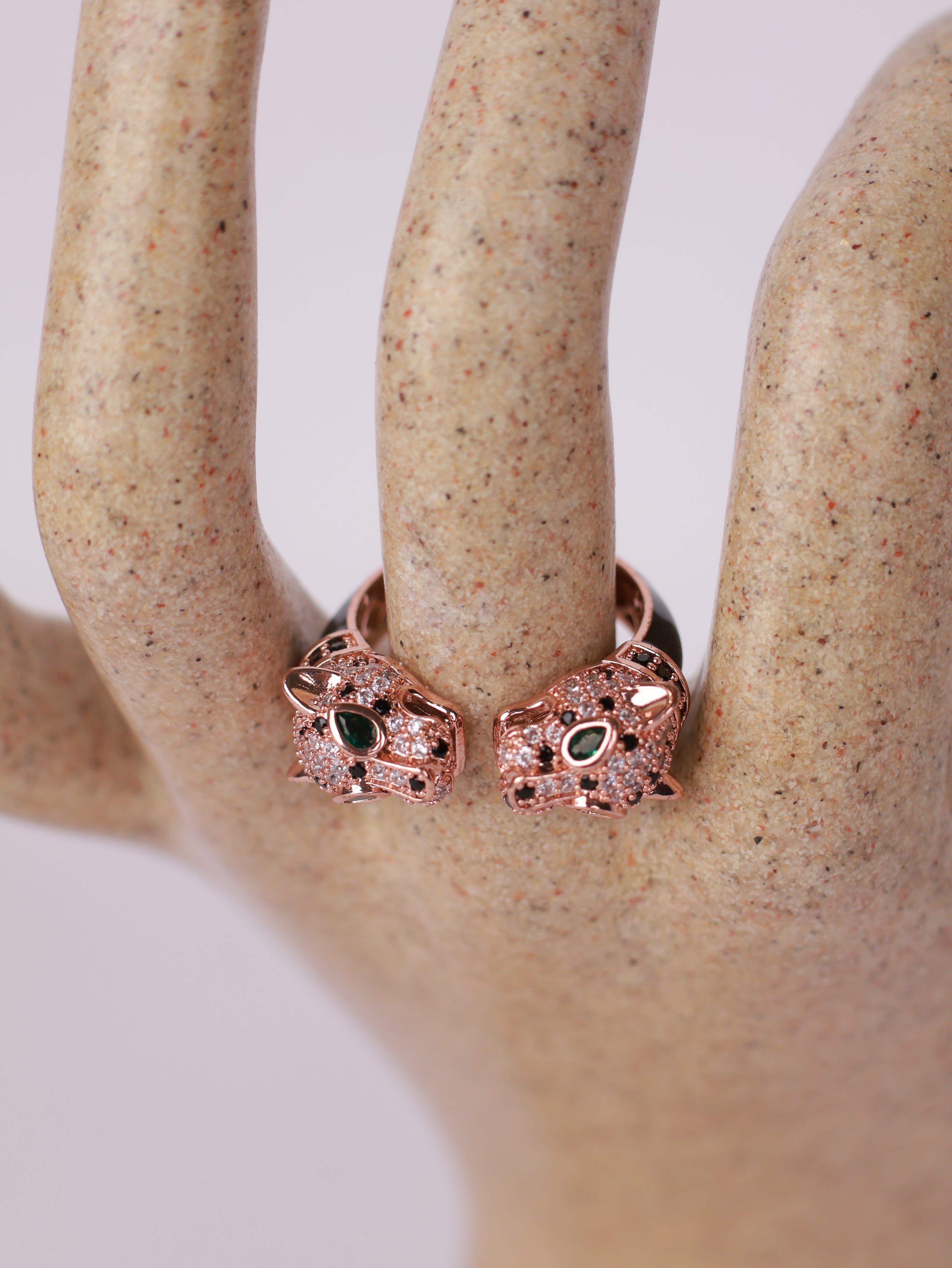 Rose Gold Panther Bypass Ring