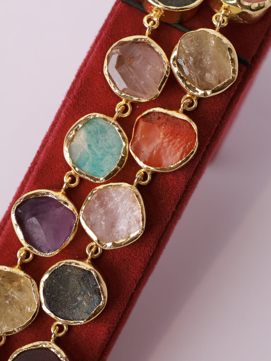 Raw Gemstone Double-Strand Bracelet