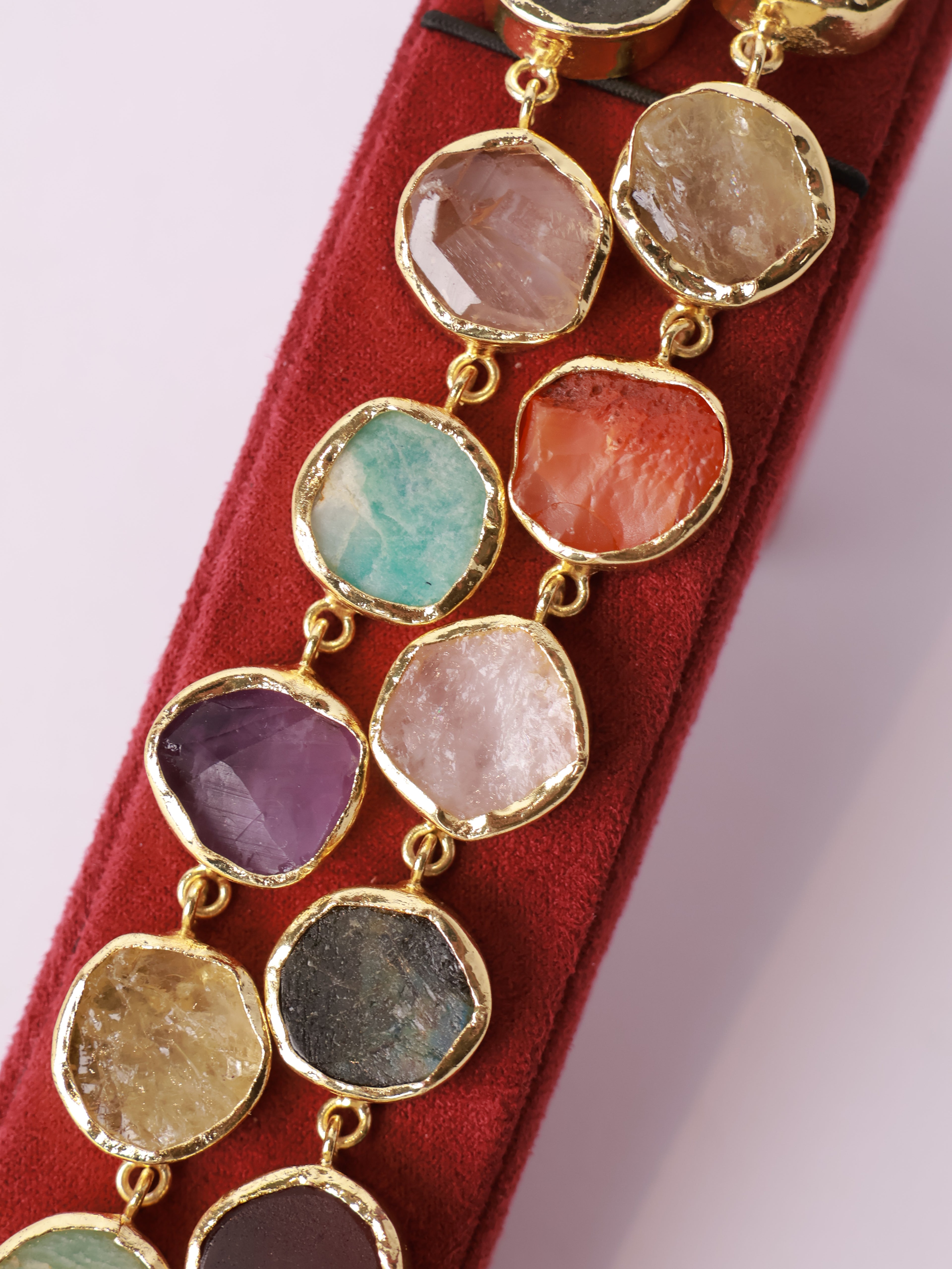 Raw Gemstone Double-Strand Bracelet
