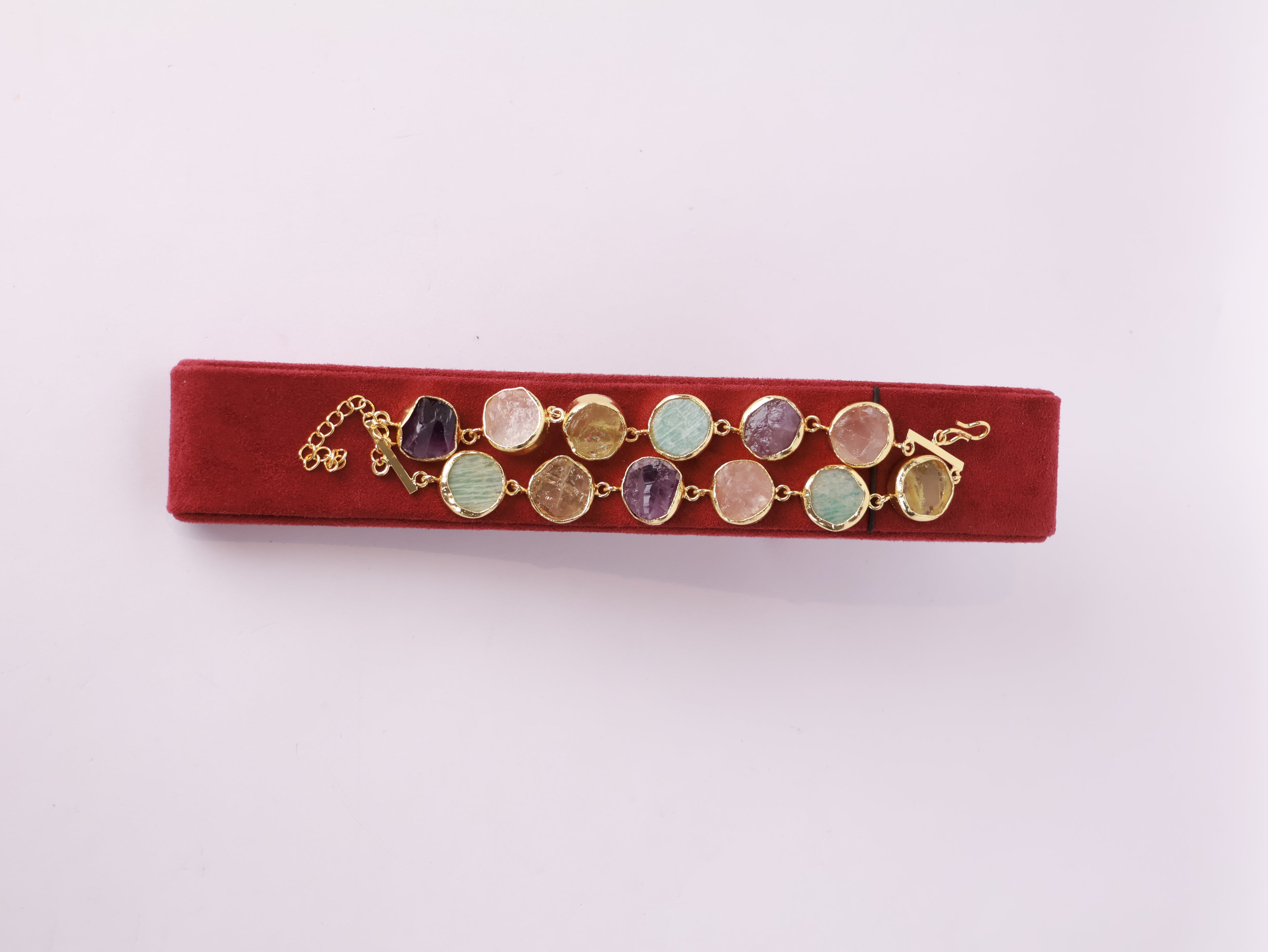 Raw Gemstone Double-Strand Bracelet