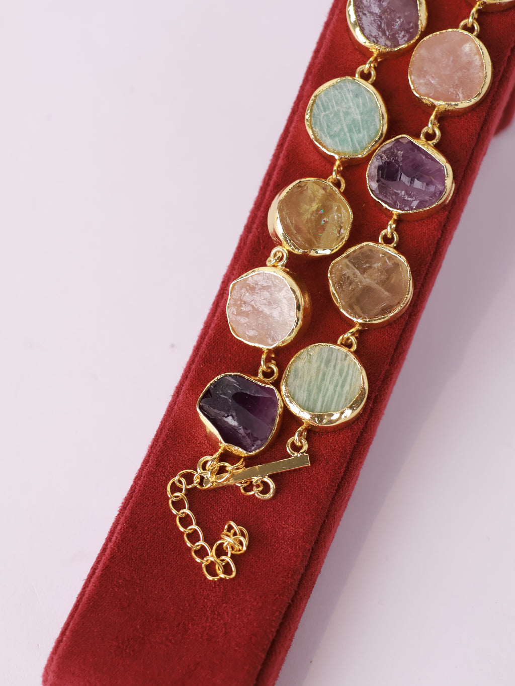 Raw Gemstone Double-Strand Bracelet