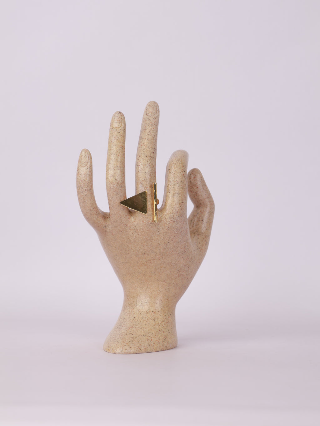 Royal Geometric Gold Triangle & Bar Open Statement Ring