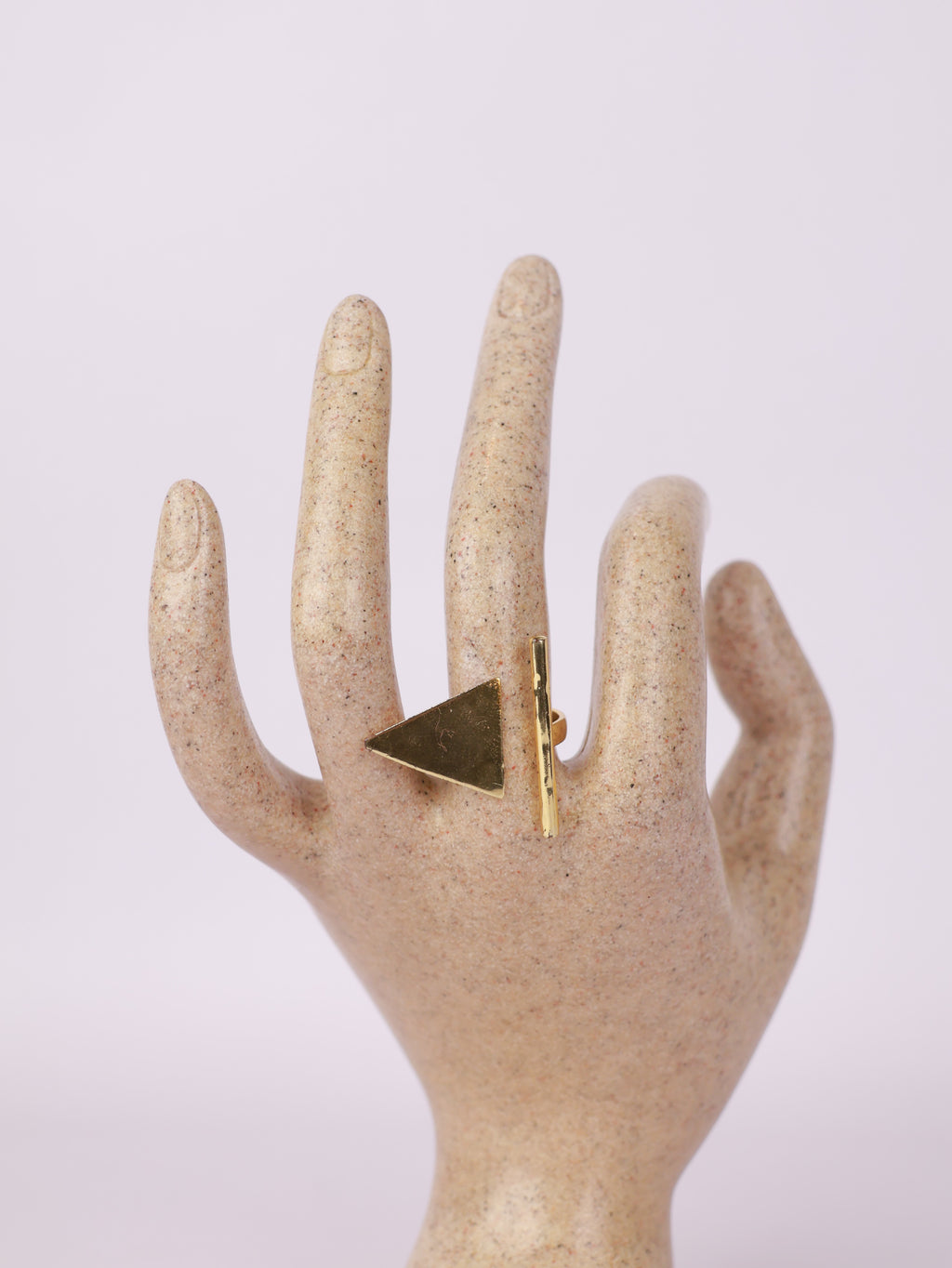 Royal Geometric Gold Triangle & Bar Open Statement Ring