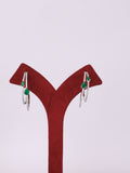 Royal Emerald Teardrop Double Hoop Earrings