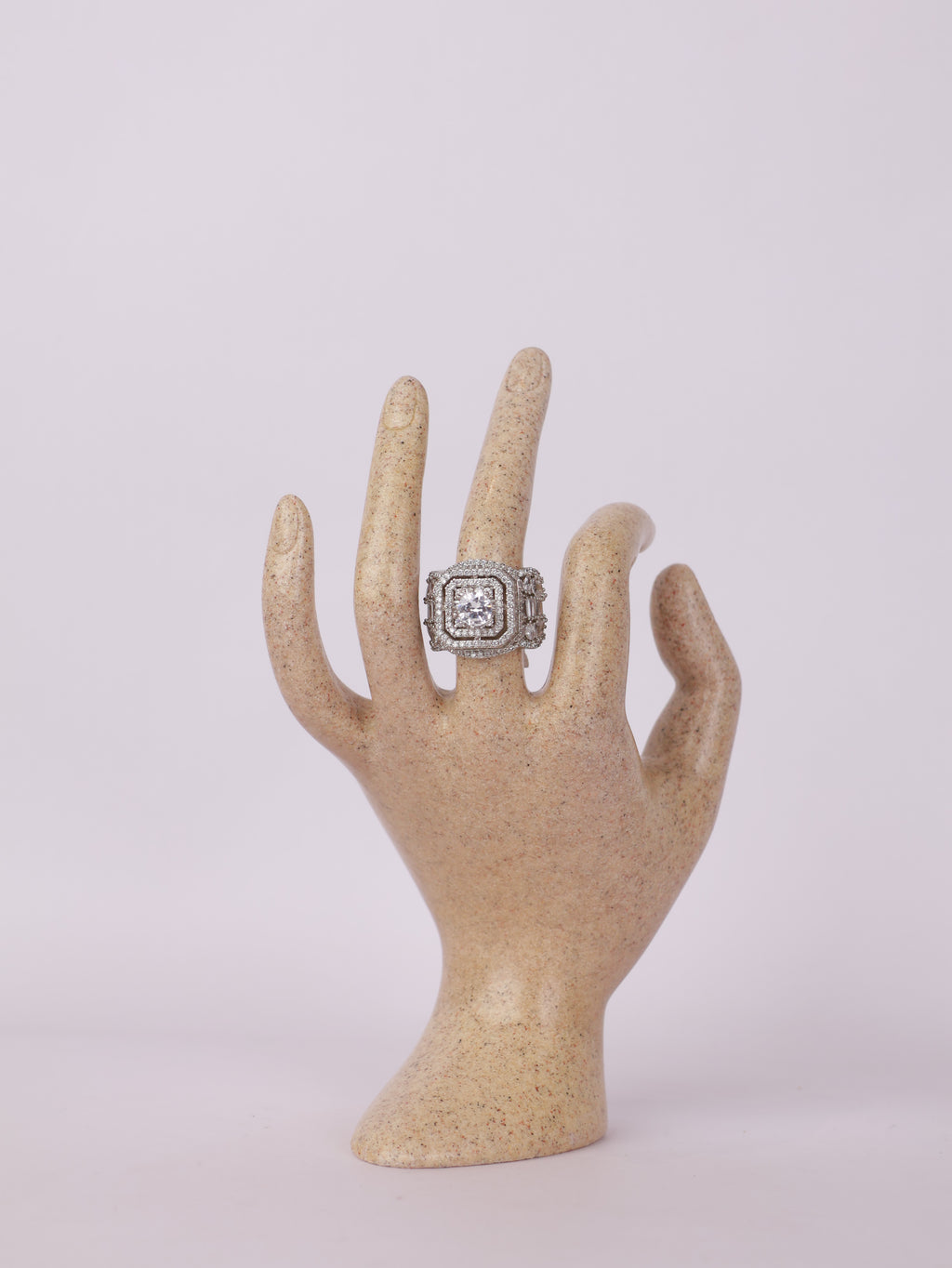 Royal Double-Halo Cushion Solitaire Statement Ring
