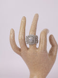 Royal Double-Halo Cushion Solitaire Statement Ring