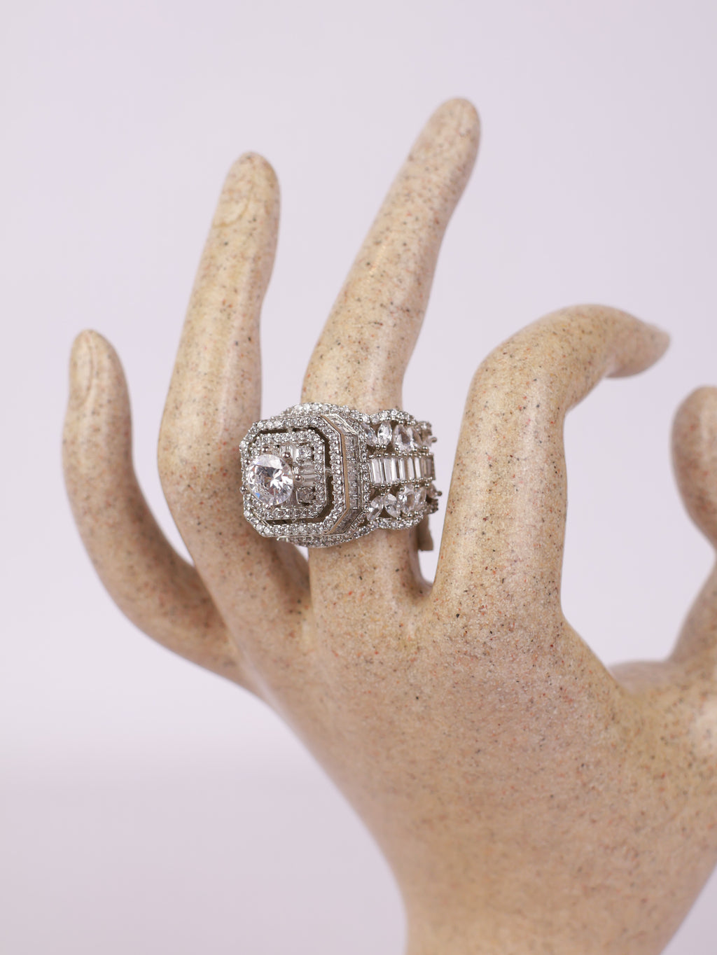 Royal Double-Halo Cushion Solitaire Statement Ring