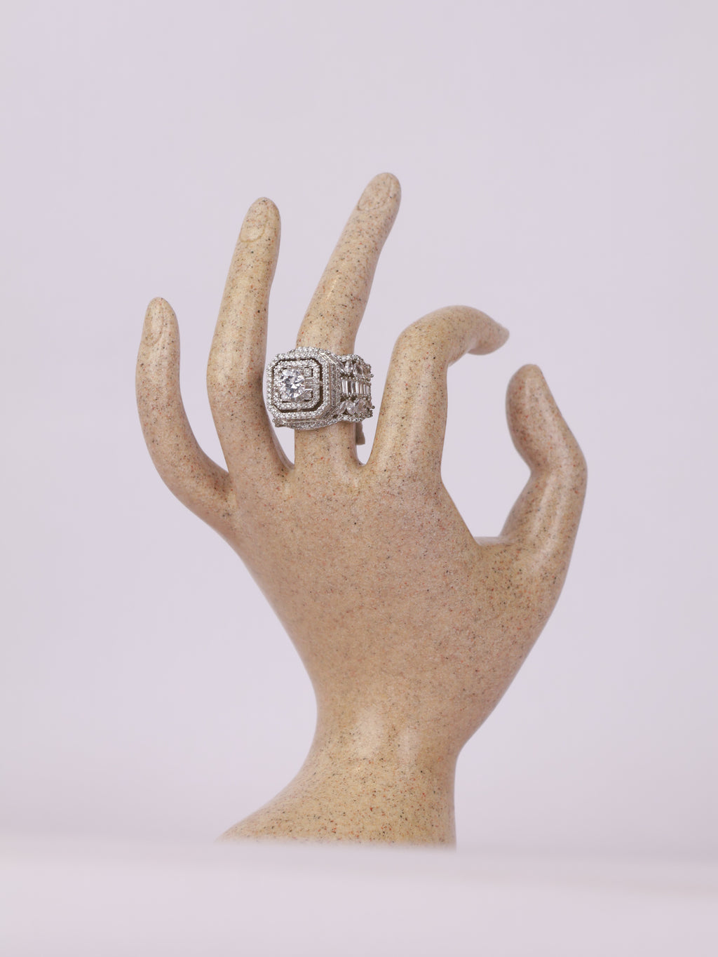 Royal Double-Halo Cushion Solitaire Statement Ring