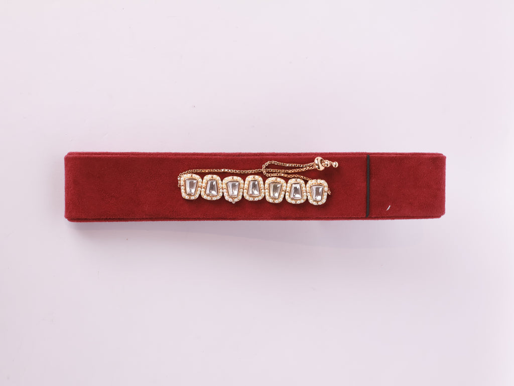Royal Kundan & Pearl Adjustable Bracelet