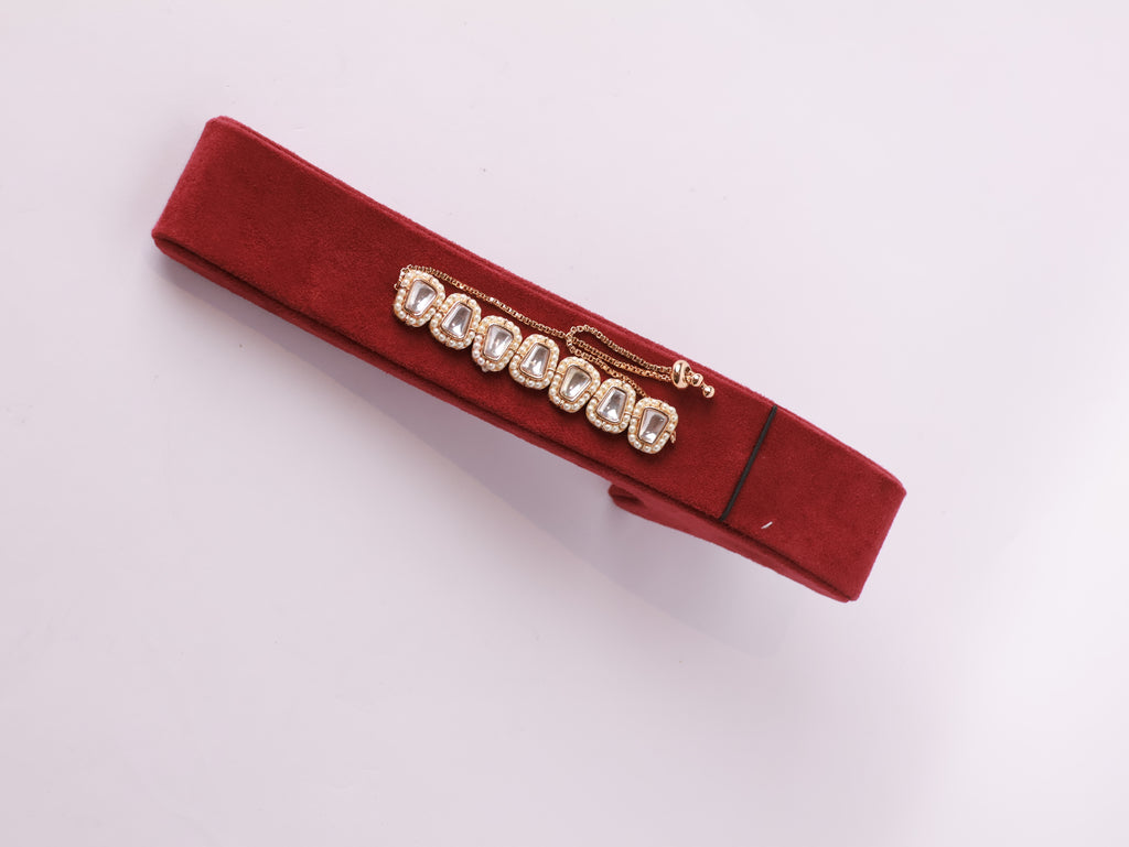 Royal Kundan & Pearl Adjustable Bracelet