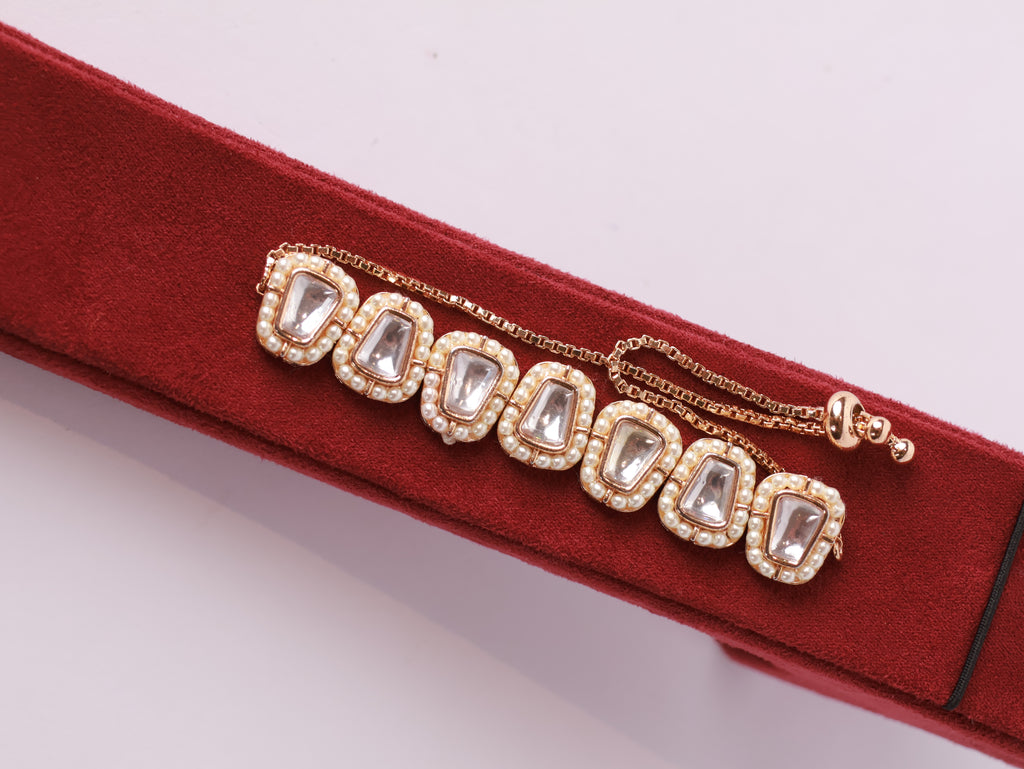 Royal Kundan & Pearl Adjustable Bracelet