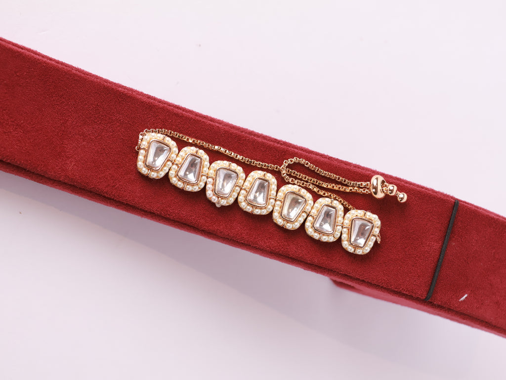 Royal Kundan & Pearl Adjustable Bracelet