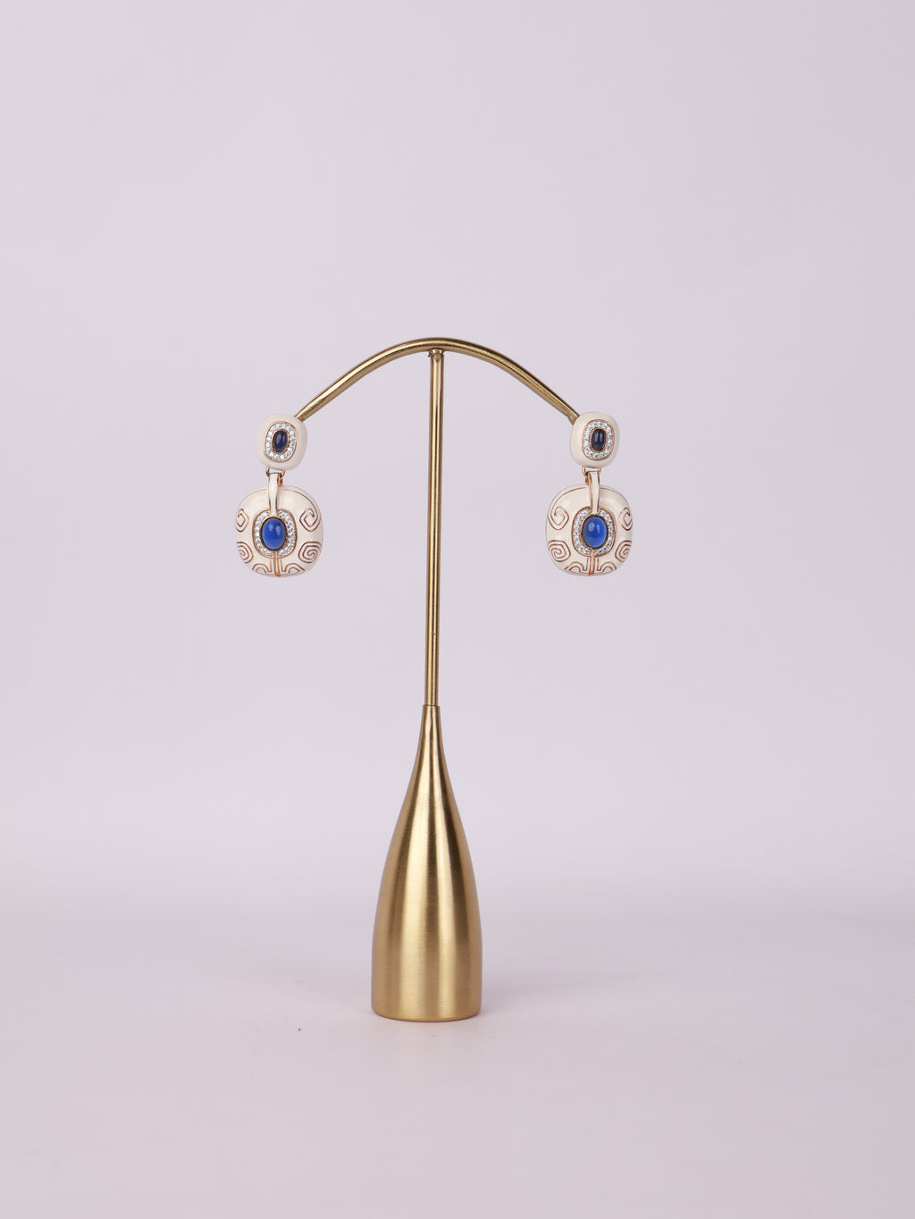 Sapphire Radiance Enamel Drop Earrings