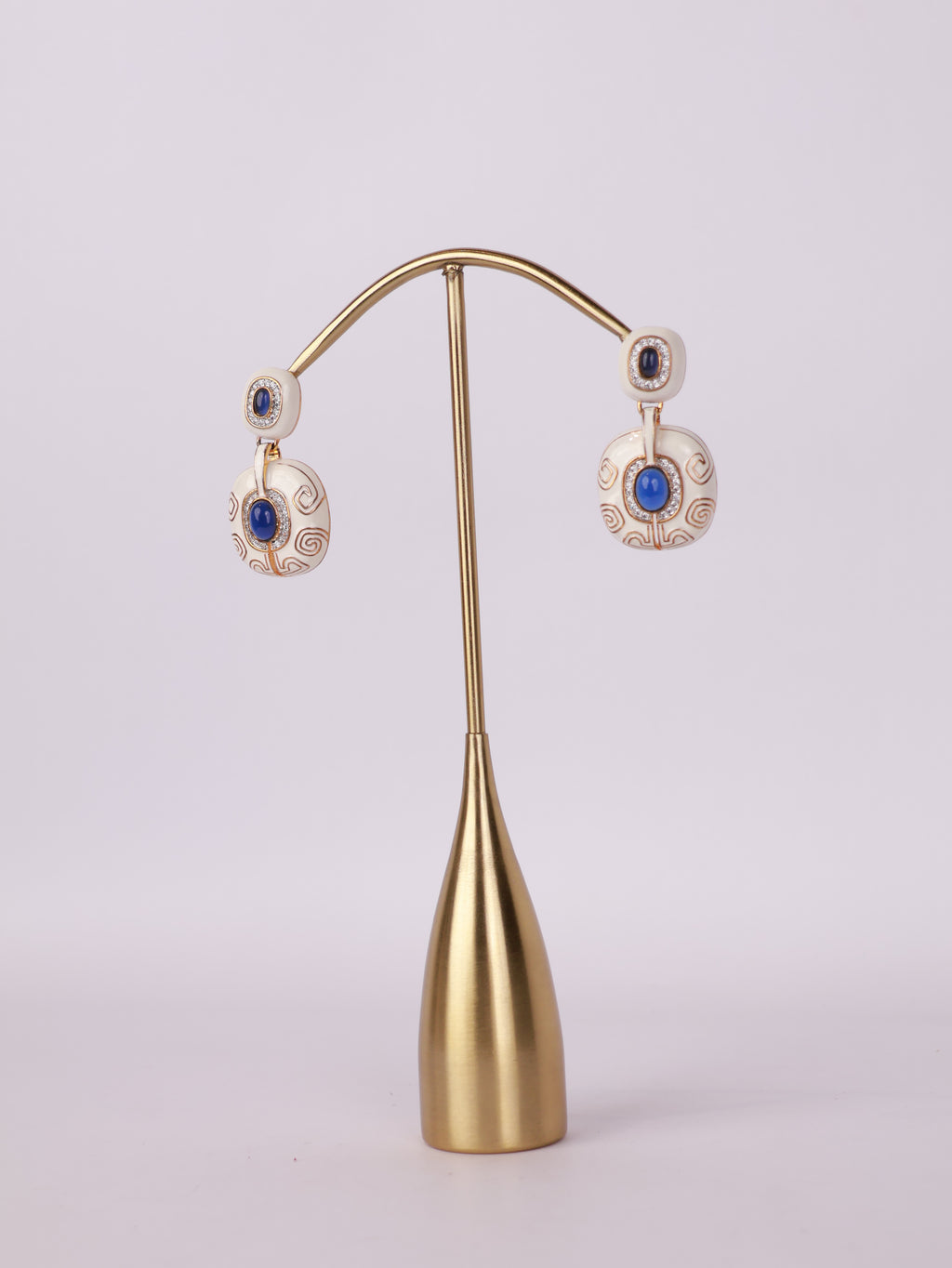 Sapphire Radiance Enamel Drop Earrings