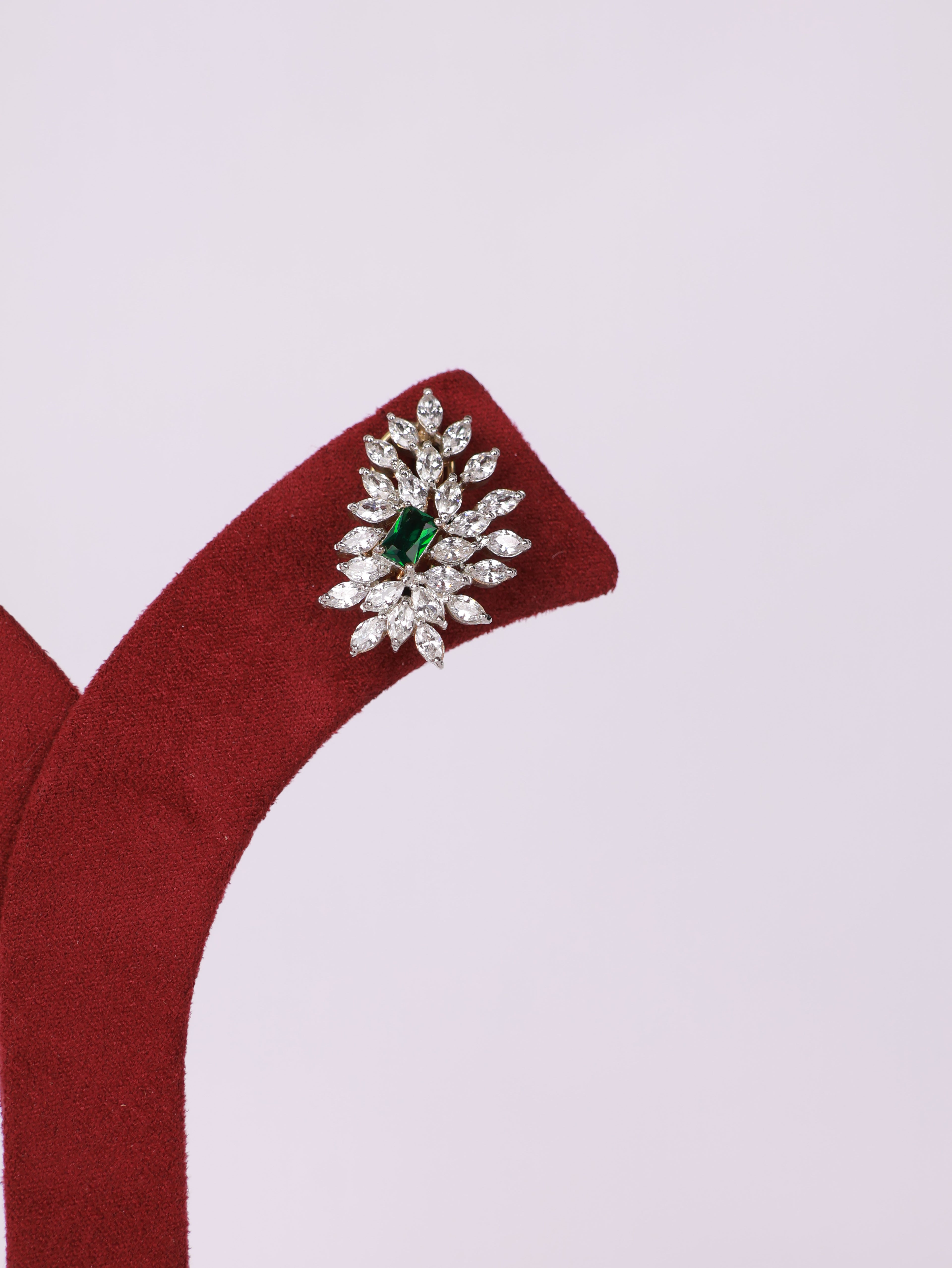 Emerald Bloom Marquise Stud Earrings