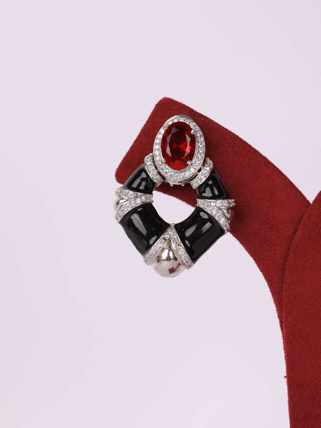 Art Deco Onyx & Amethyst Geometric Earrings
