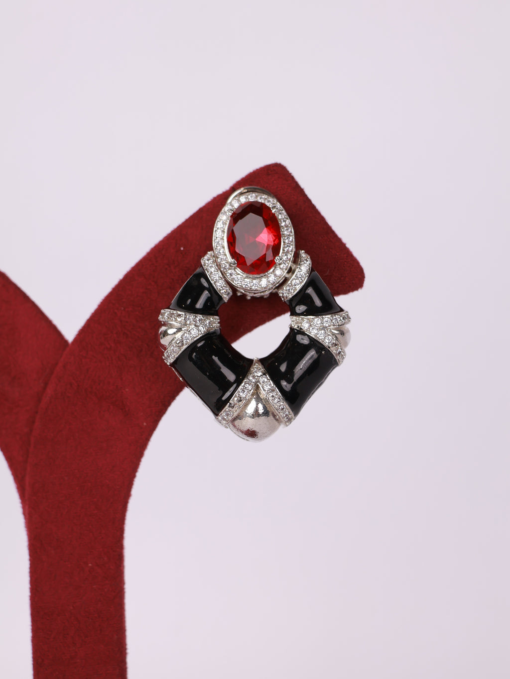 Art Deco Onyx & Amethyst Geometric Earrings