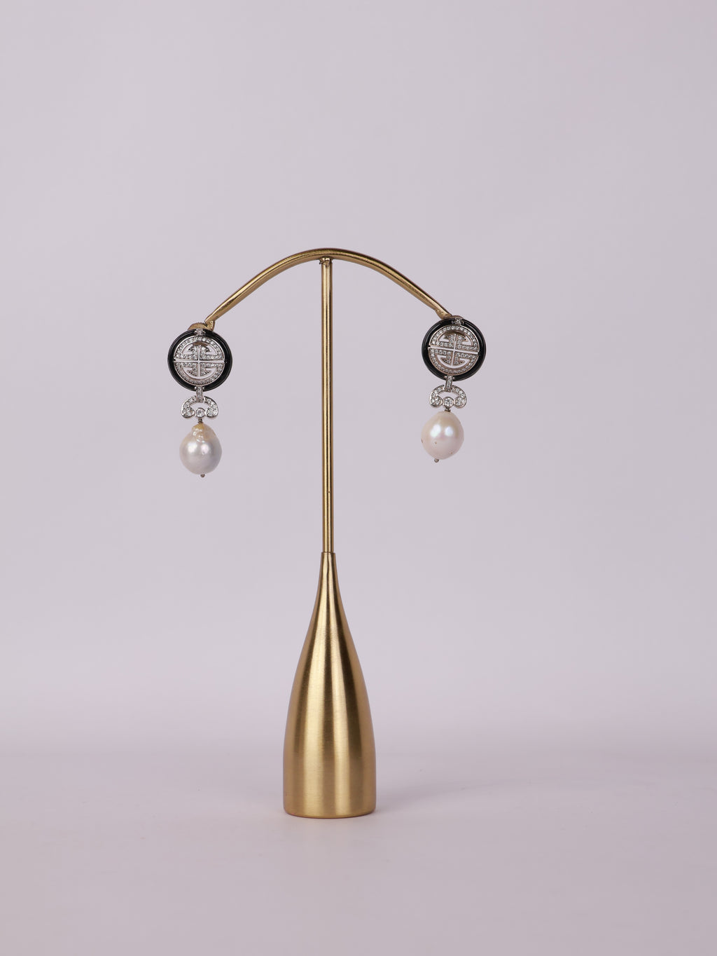 Imperial Onyx & Pearl Drop Earrings