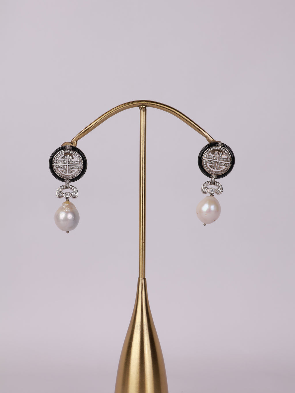 Imperial Onyx & Pearl Drop Earrings
