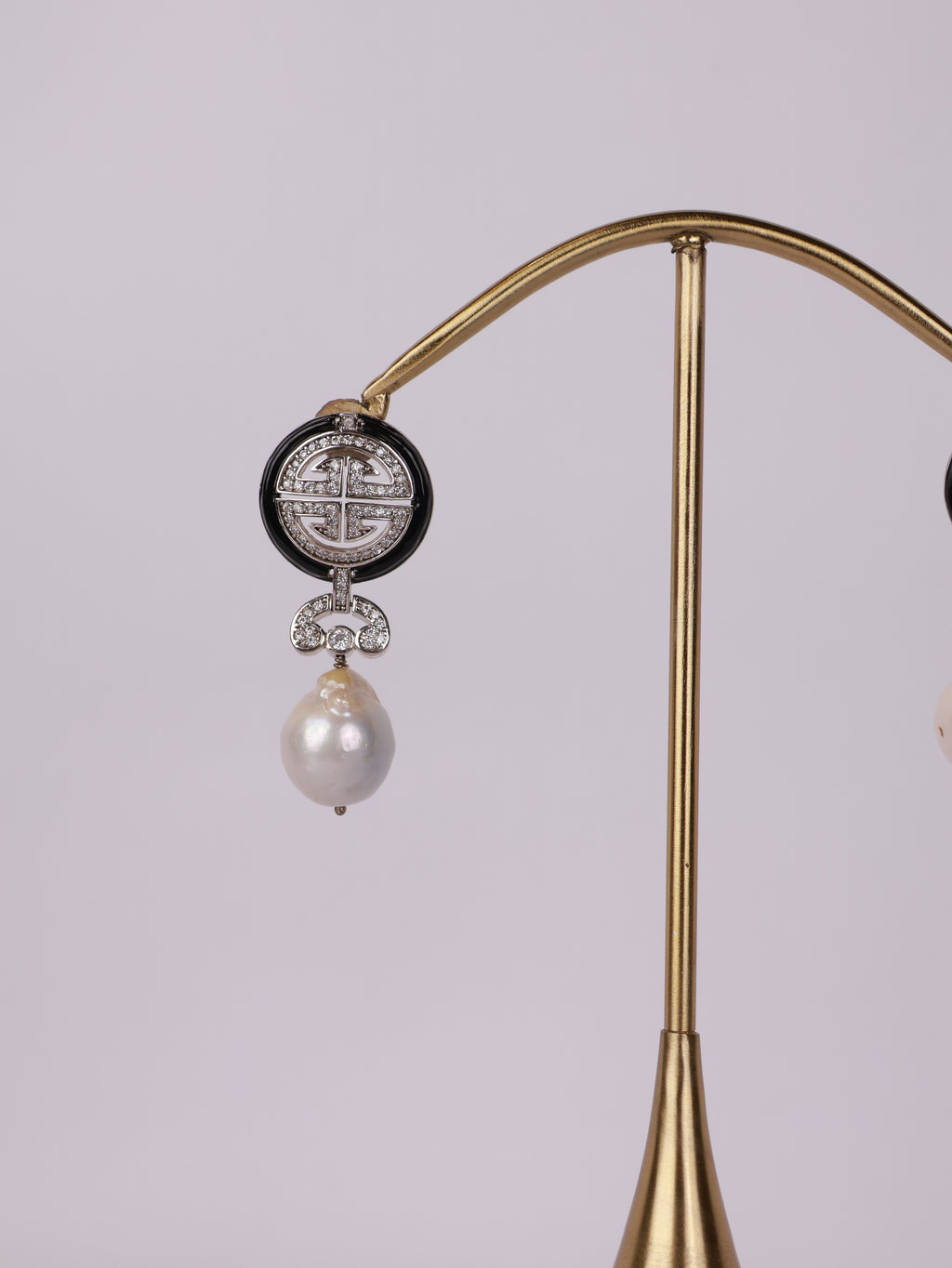 Imperial Onyx & Pearl Drop Earrings