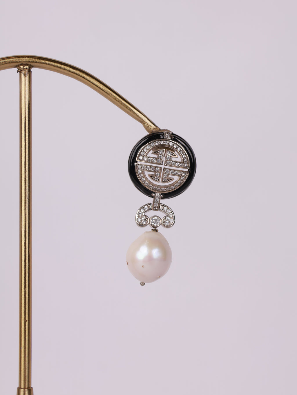 Imperial Onyx & Pearl Drop Earrings