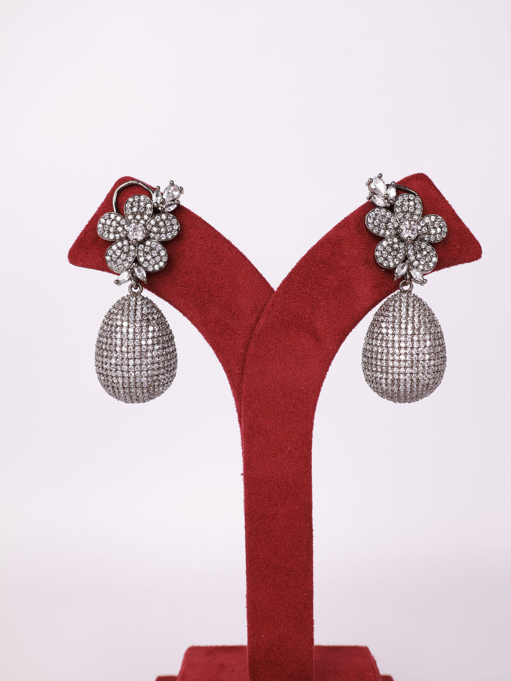 Flora Pavé Teardrop Earrings