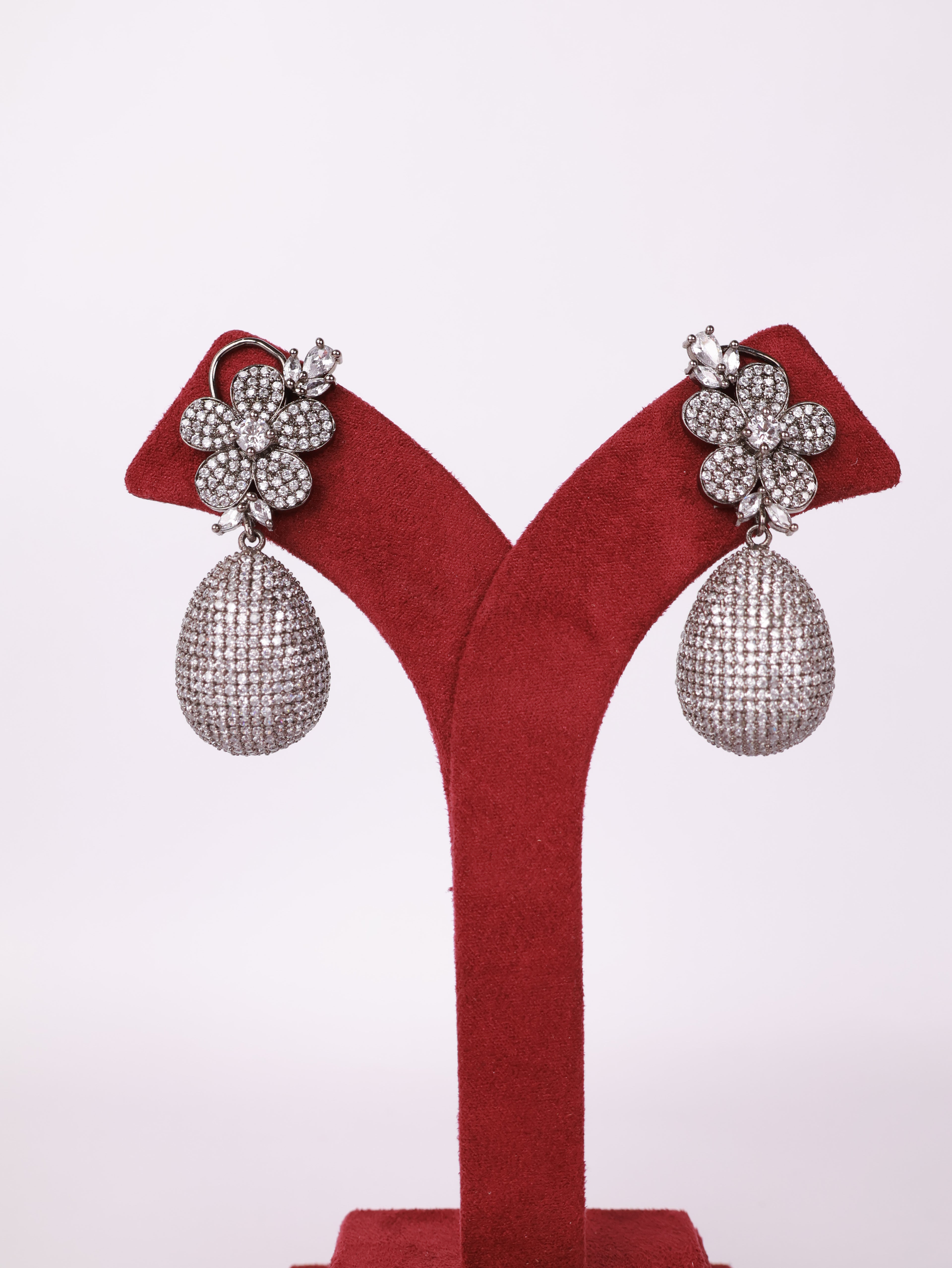 Flora Pavé Teardrop Earrings