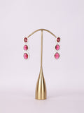 Crimson Enamel Tiered Drop Earrings