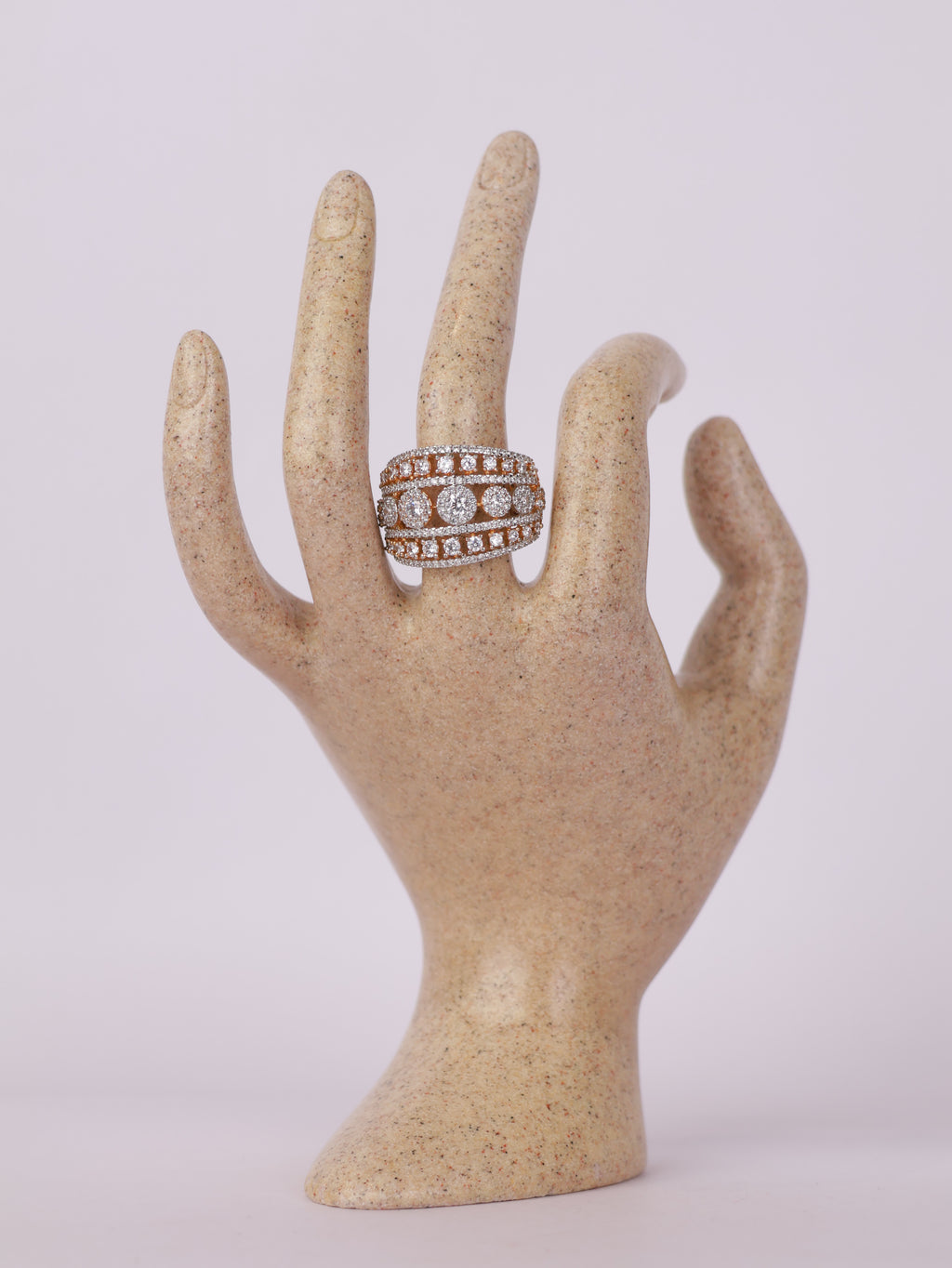 Rose Gold Multi-Tier Diamond Statement Ring
