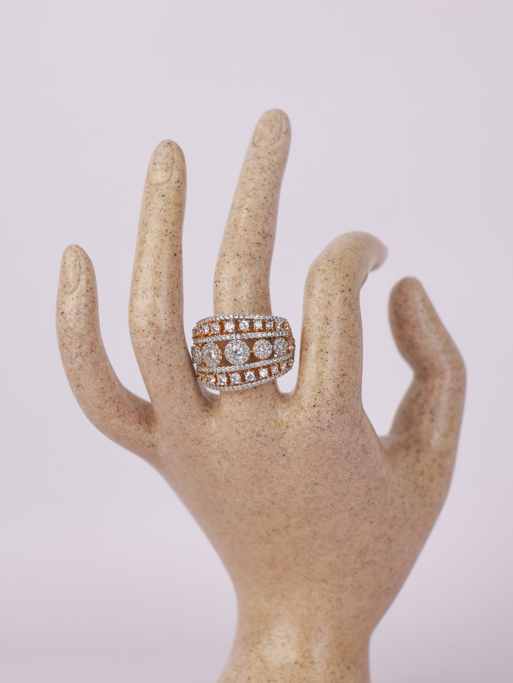 Rose Gold Multi-Tier Diamond Statement Ring