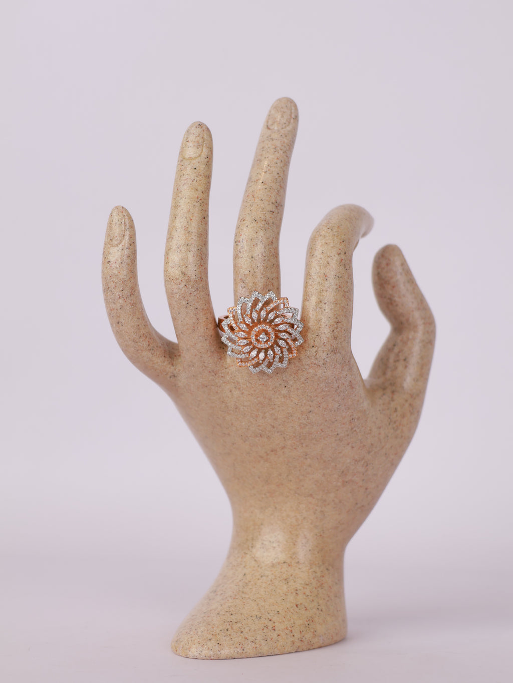 Floral Whirl Two-Tone Diamond Statement Ring