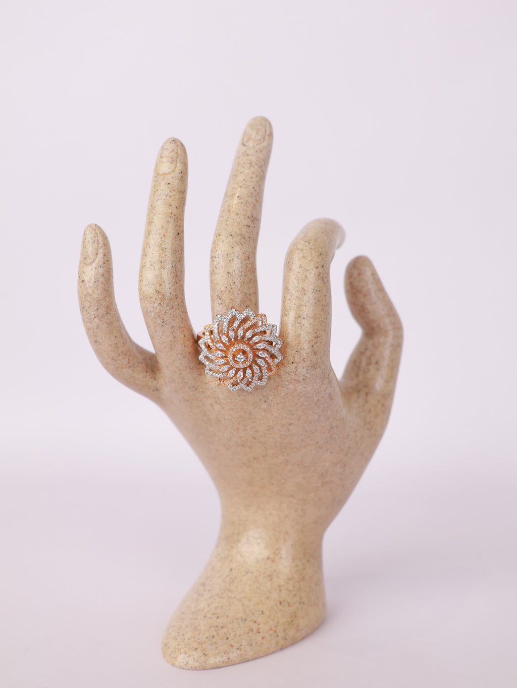 Floral Whirl Two-Tone Diamond Statement Ring