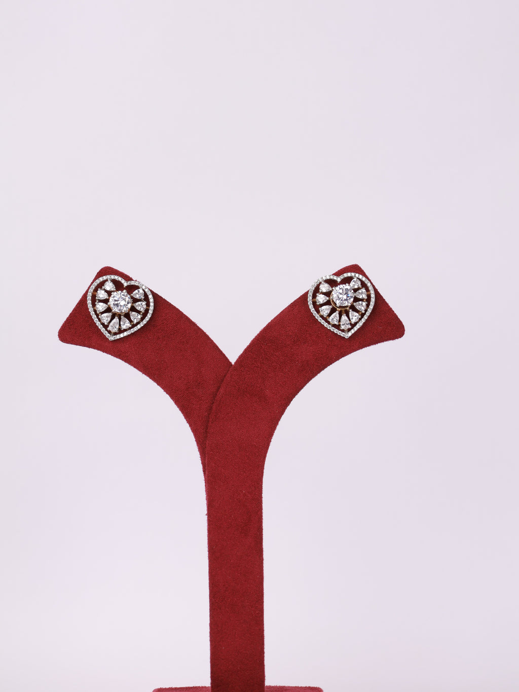 Radiant Heart Crystal Stud Earrings