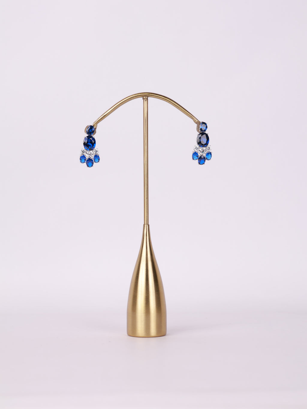 Royal Sapphire Crystal Cluster Earrings