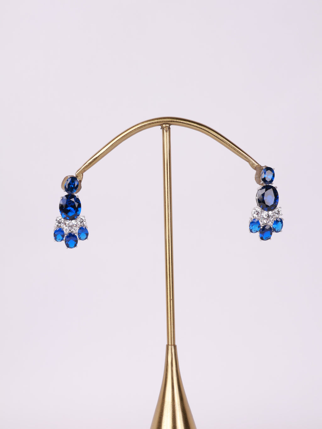 Royal Sapphire Crystal Cluster Earrings
