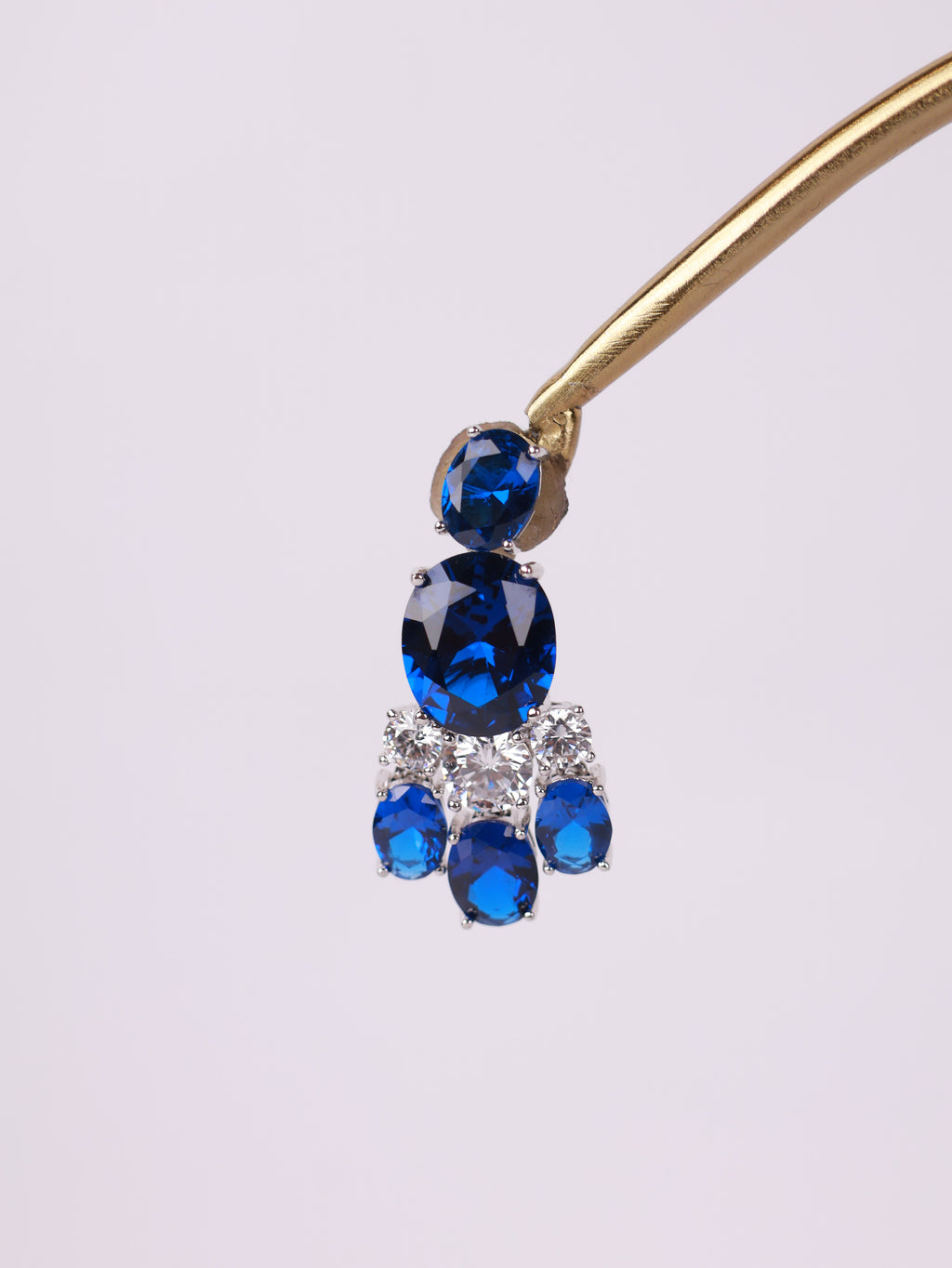Royal Sapphire Crystal Cluster Earrings