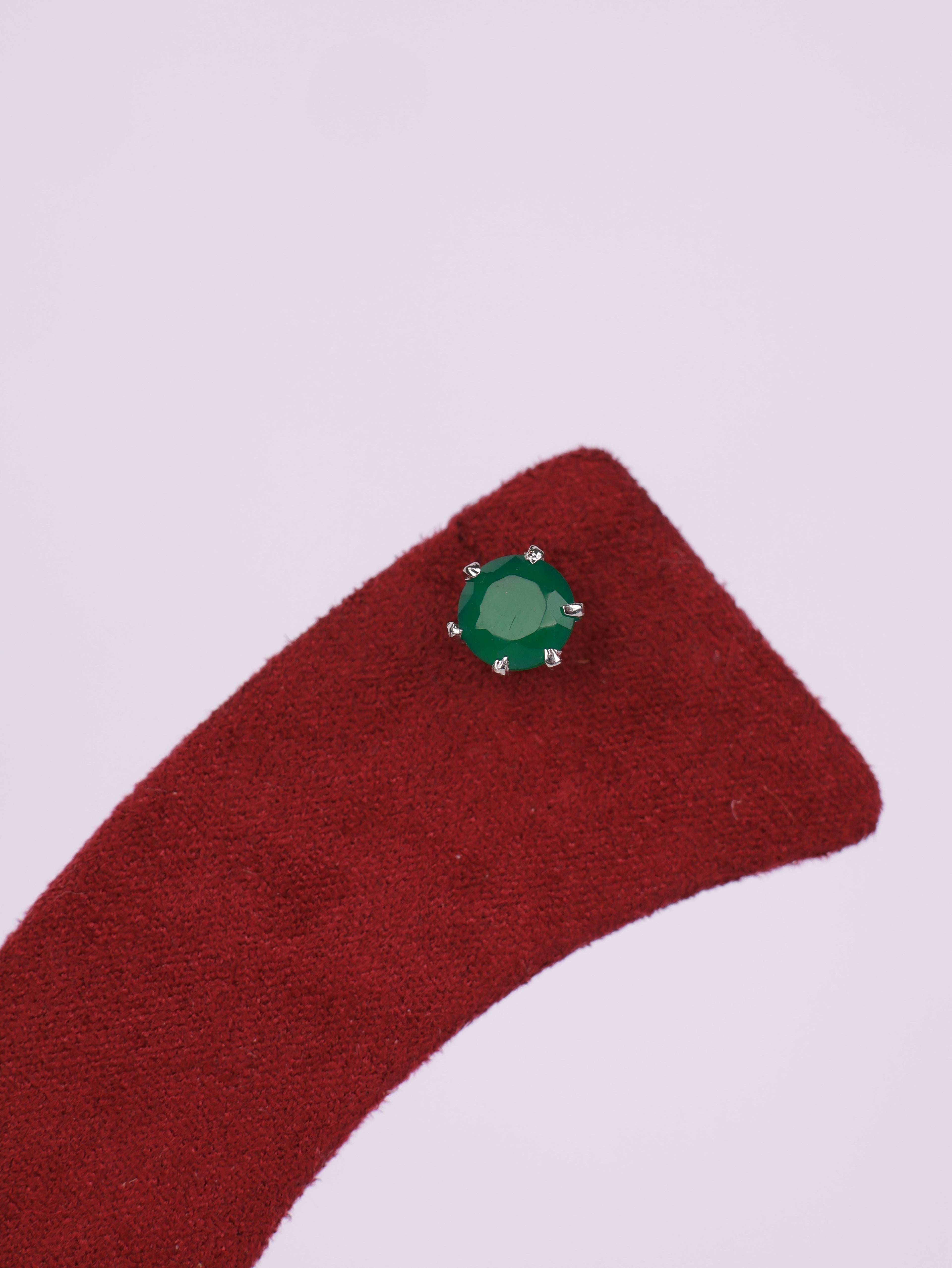 Emerald Solitaire Stud Earrings