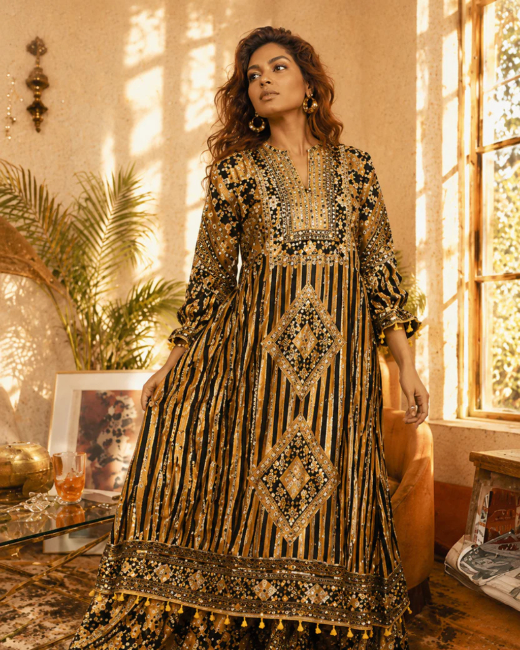 Midnight Gold Muslin Ensemble