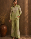 Sage Lace Cotton Linen Co-Ord Set
