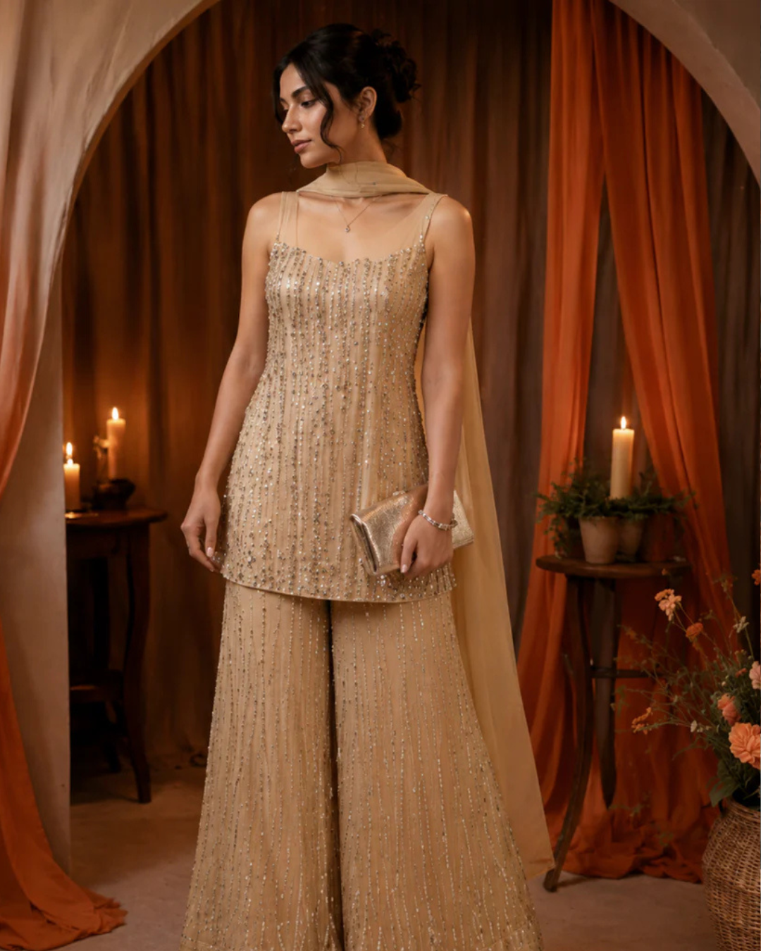 Champagne Shimmer Suit Set